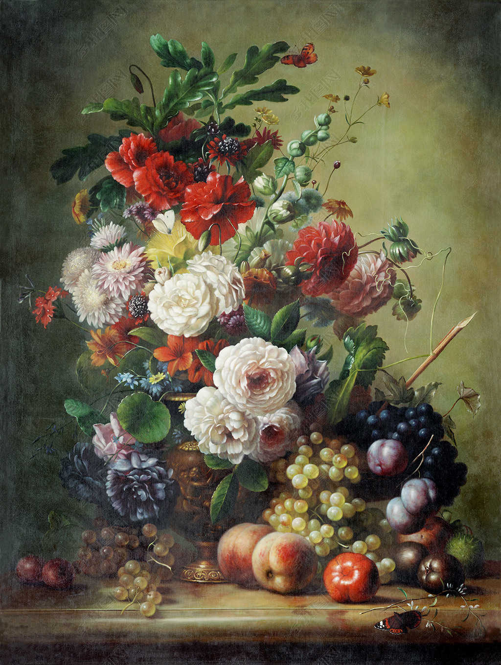 高清精品古典油画花卉水果
