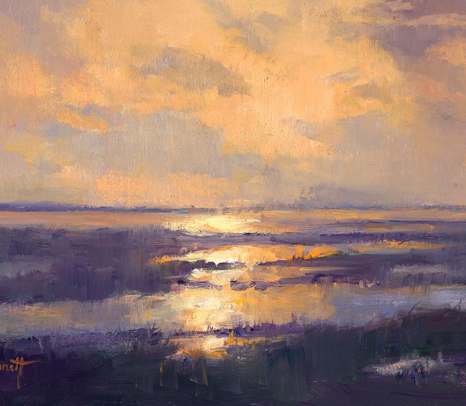 笔触多变，色彩清新，她的高清风景、静物油画，超级美!